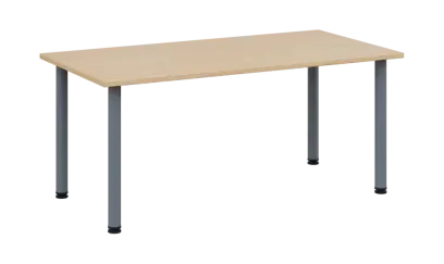 CRTR 160 jídelní stůl, kovová podnož stříbrná, deska 25 mm, 1600x800 mm, bříza světlá